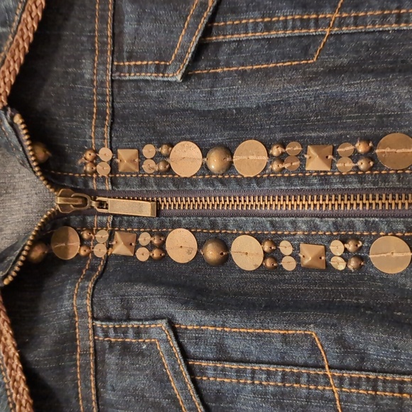 Ruby Road Denim Jacket, M, Trim Down Center Front, Dark Blue, EUC - Picture 3 of 5